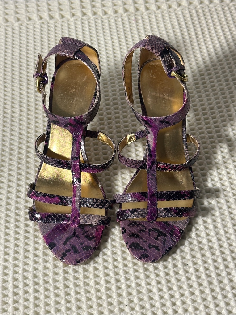 Coach Hayden Python-Print Strappy Heels - Picture 2 of 6
